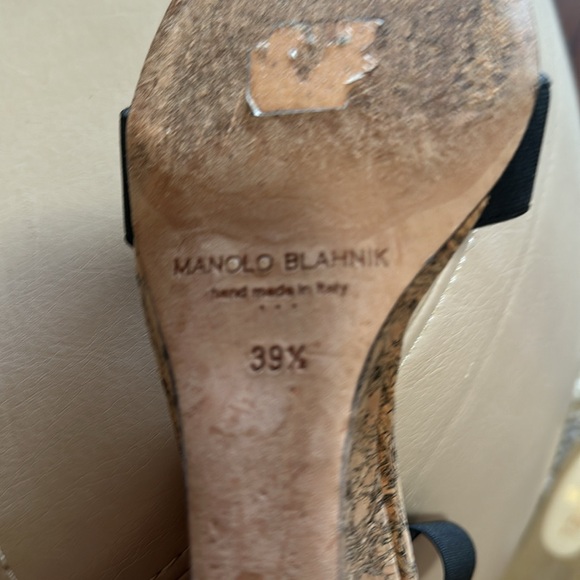 Manolo Blahnik Black Strap Cork espadrilles wedges. Size 39.5 - Picture 8 of 8